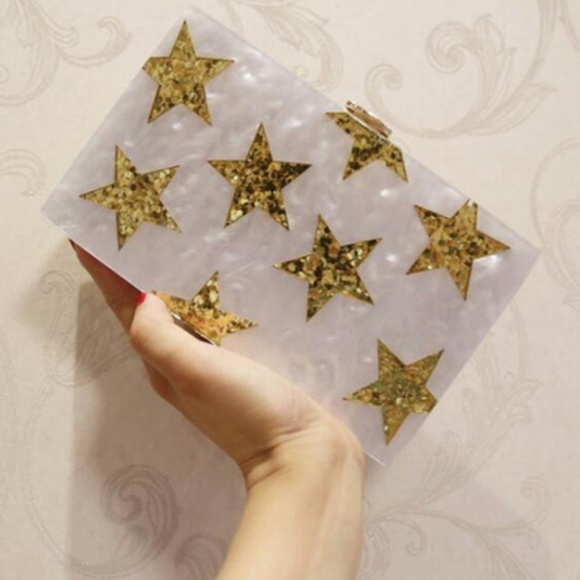 Ziggy Star Dust Clutch in White Marble - Picture 8 of 8